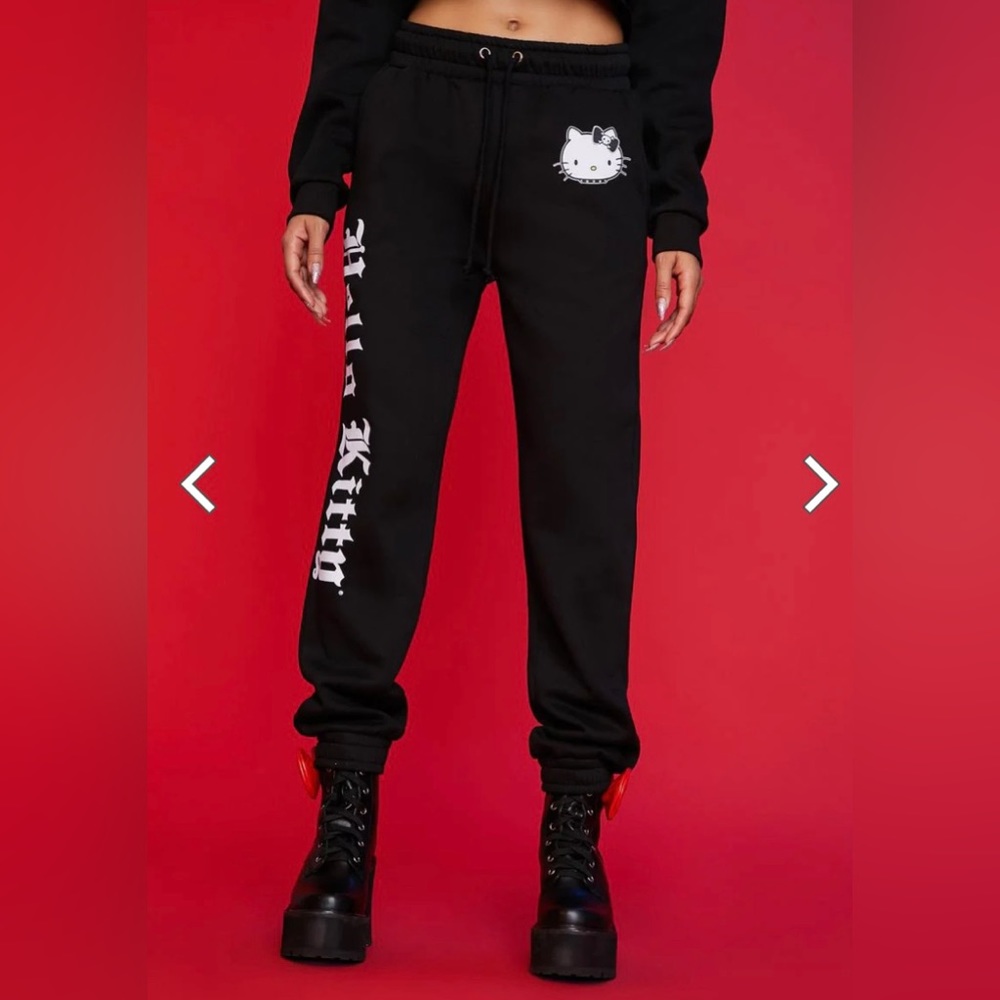 DollsKill X Hello Kitty Goth Joggers - Picture 2 of 10